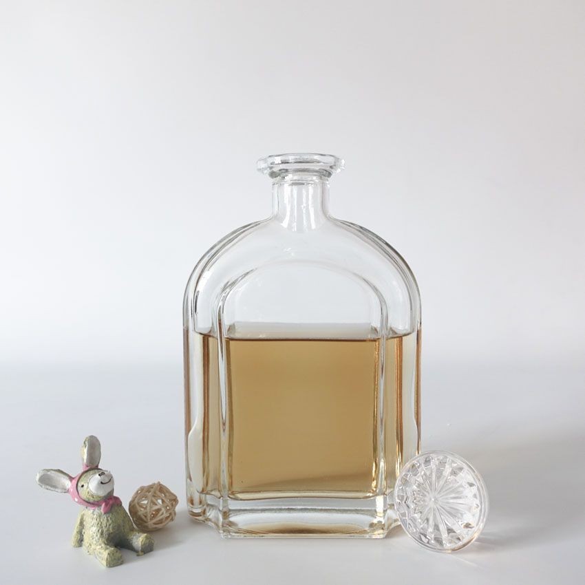 700ml 980g Arched Vodka Tequila Whiskey Whisky Empty Glass Bottle Glass Cap