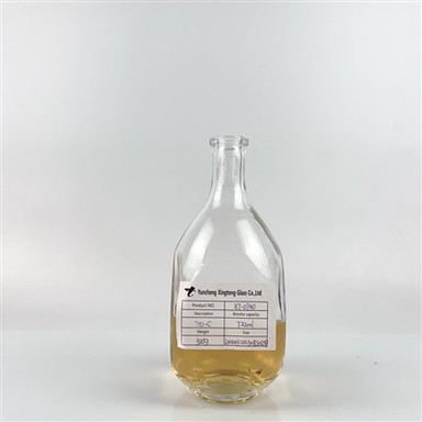 700 ml 750 ml 500 ml īsas paunchy tukšas lielas mutes pielāgotas caurspīdīgas degvīna brendija tekilas stikla pudeles